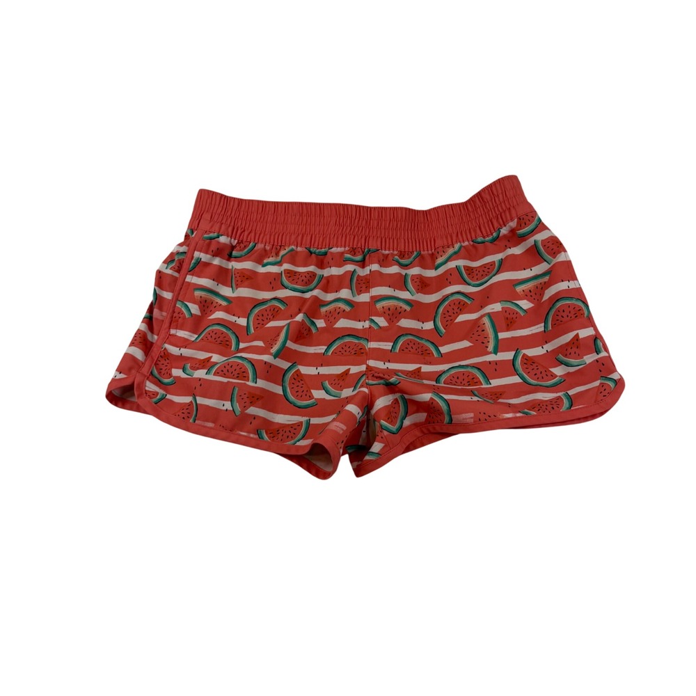ASICS Womens XL Watermelon Stripe Athletic Shorts Coral Pink Dolphin‎ Running